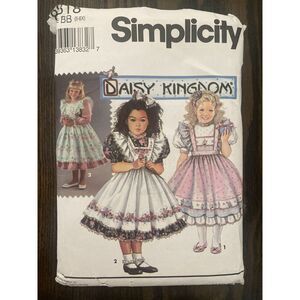 Simplicity 8318 Daisy Kingdom - Child's Dress and Pinafore 90's VTG Size 5-6x